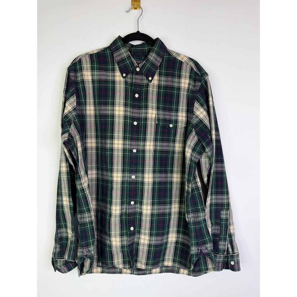 Polo Ralph Lauren Plaid Long Sleeve Button Down Polo Shirt Size XL